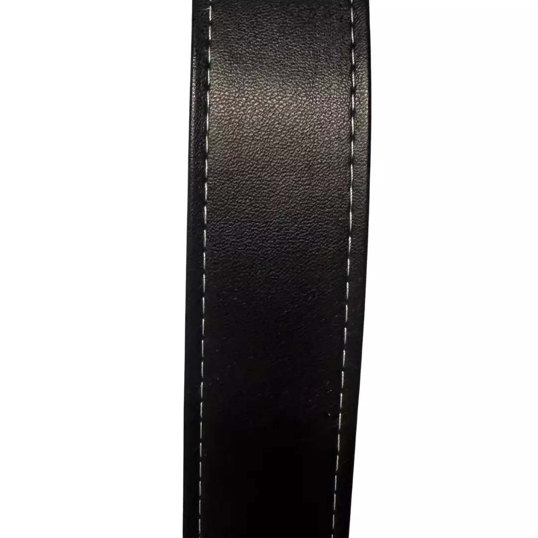 Svart - 30 mm - imt.lær - Veskebånd