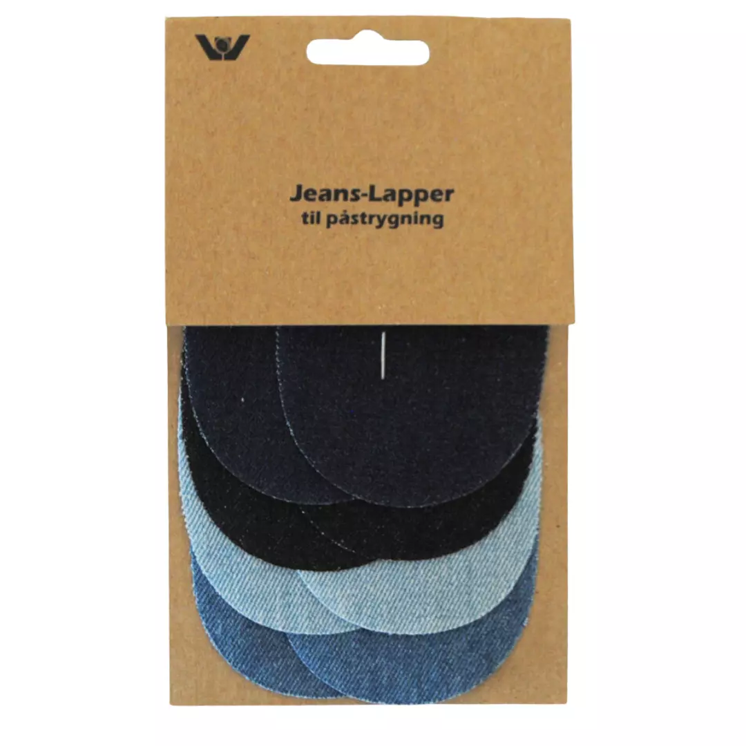 Jeanslapper - 4 par - Påstrykbar