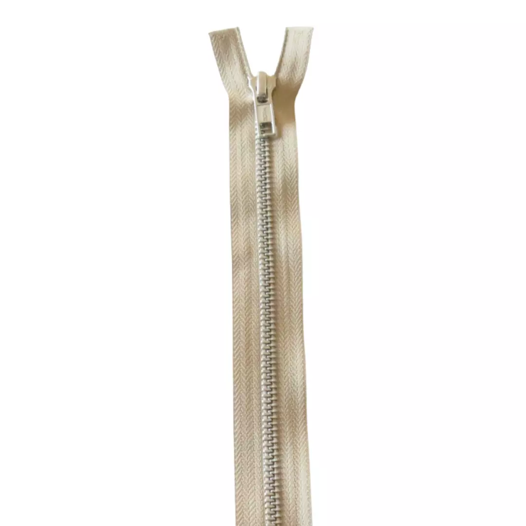 60cm/6mm – Beige – Metall – Delbar glidelås