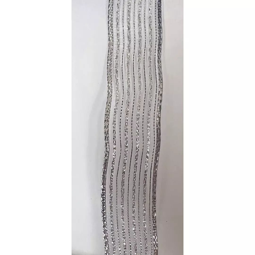 Sølv - 25 mm - Bånd med ståltråd