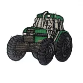 Grønn traktor q2054 - 5,5x4,5 cm - Strykemerke