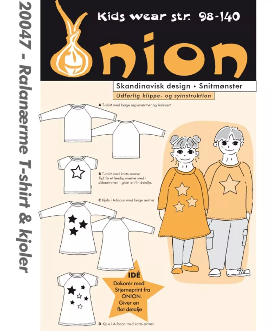 Raglanerme genser, t-skjorte & kjole – 3-10 år – Onion 20047