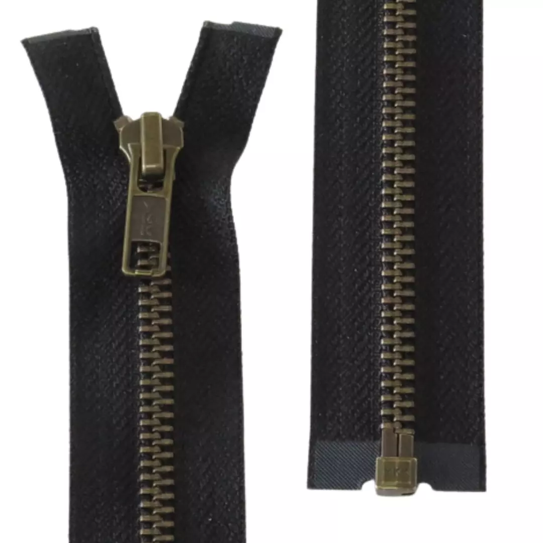 80cm/6mm – Svart – Metall – Delbar glidelås