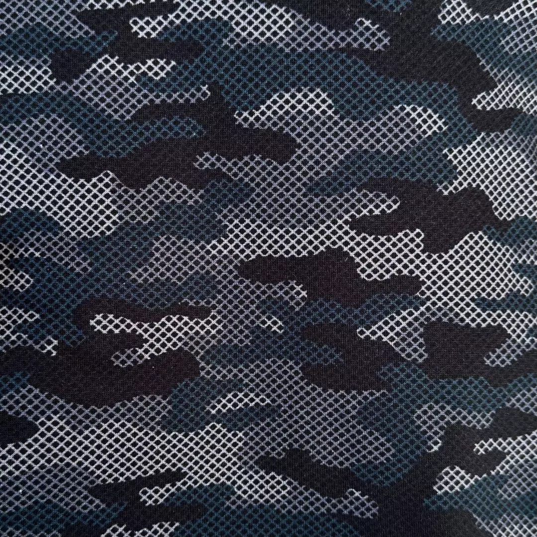 Dark navy Camouflage - Økotex - Bomullsjersey
