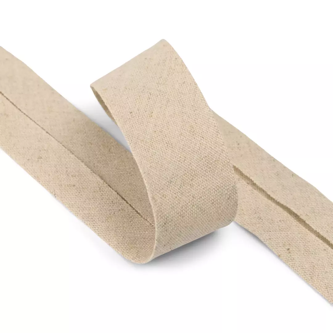 Beige col.856 - 30 mm - Halvlin - Skråbånd