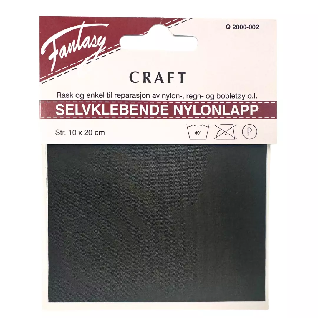 Grå 002 – Selvklebende nylonlapp – 10 x 20 cm