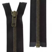 75cm/6mm – Svart – Metall – Delbar glidelås