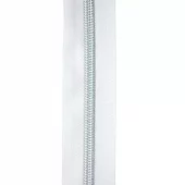 Hvit/Sølv Metallook – Glidelås 6mm – metervare