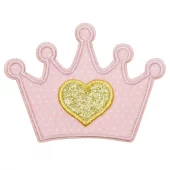 Lyserosa krone - 7,8 x 5,7 cm - Strykemerke