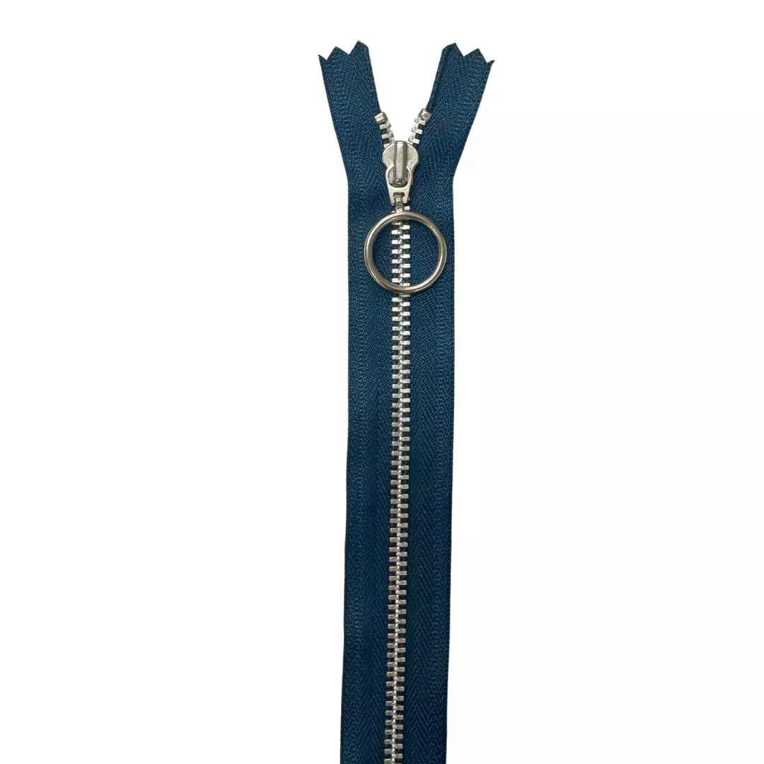 35cm/4mm – Petrol – Metallglidelås m/ring