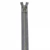 25cm/4mm – Grå – Metallglidelås m/ring