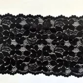 Svart - 14,5 cm - Elastisk blonde