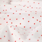 Mini hearts red – Økotex – Bomullspoplin