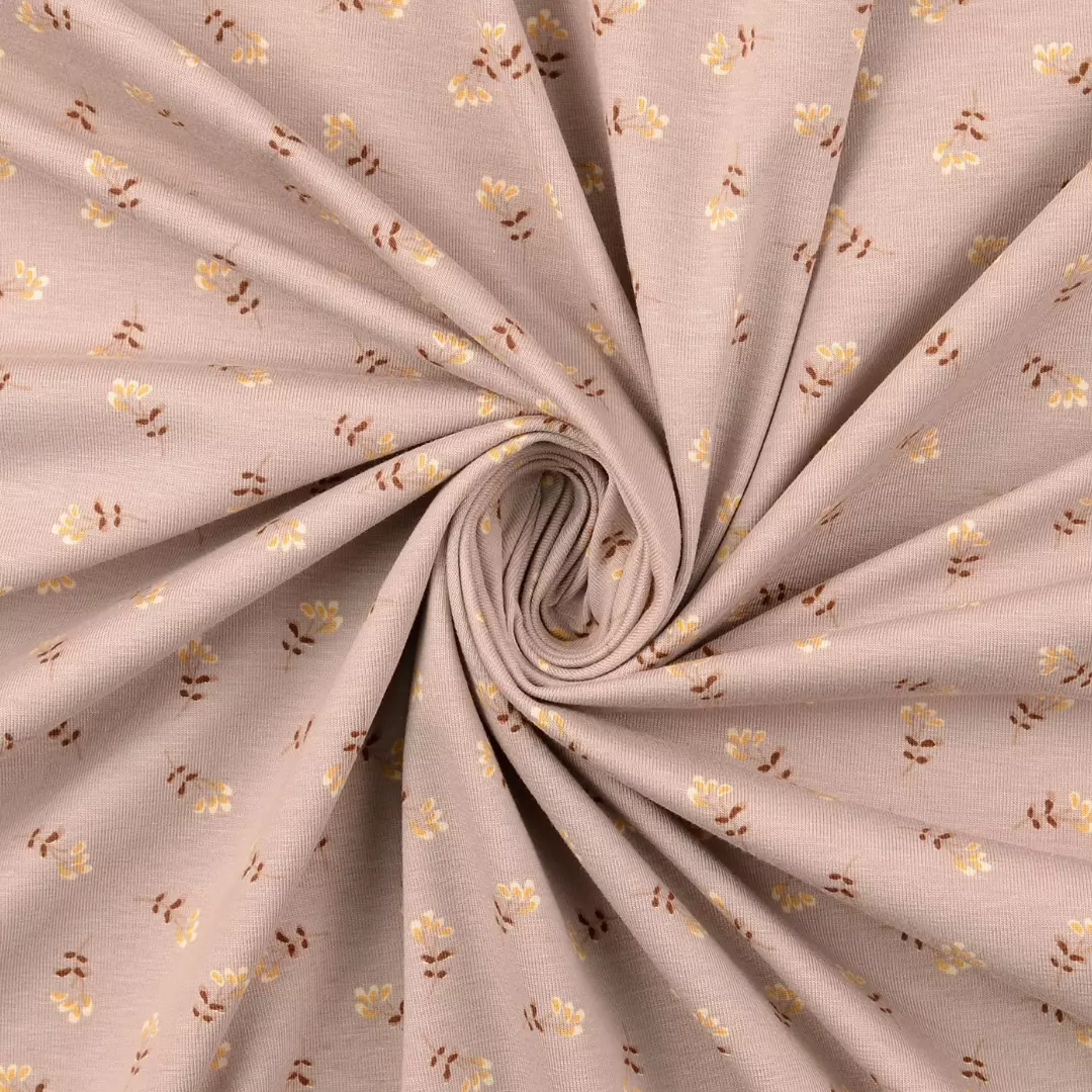 Flowers brown 004 – Little Darling – Bomullsjersey