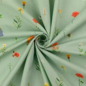 Mint Flowers - Økotex - Cretonne