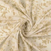 Broderte blomster beige col.06 - Bomullspoplin