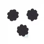 Sorte blomster 3stk - 2x2cm - strykemerke