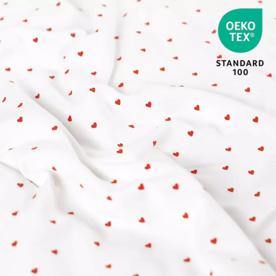 Hearts White – Qjutie & the Qjutest – Bomullsjersey