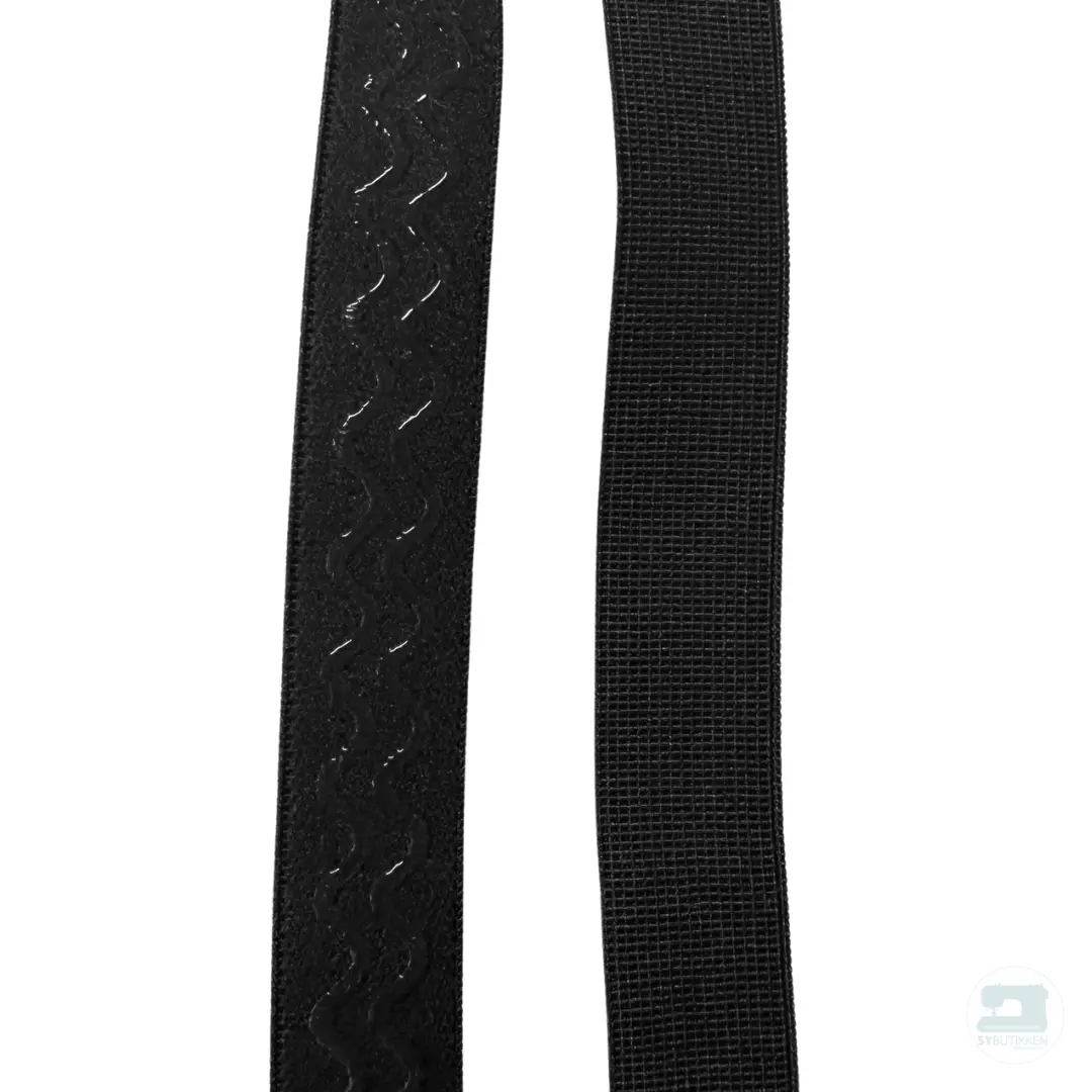 Svart - 18 mm - Elastikk m/silikon