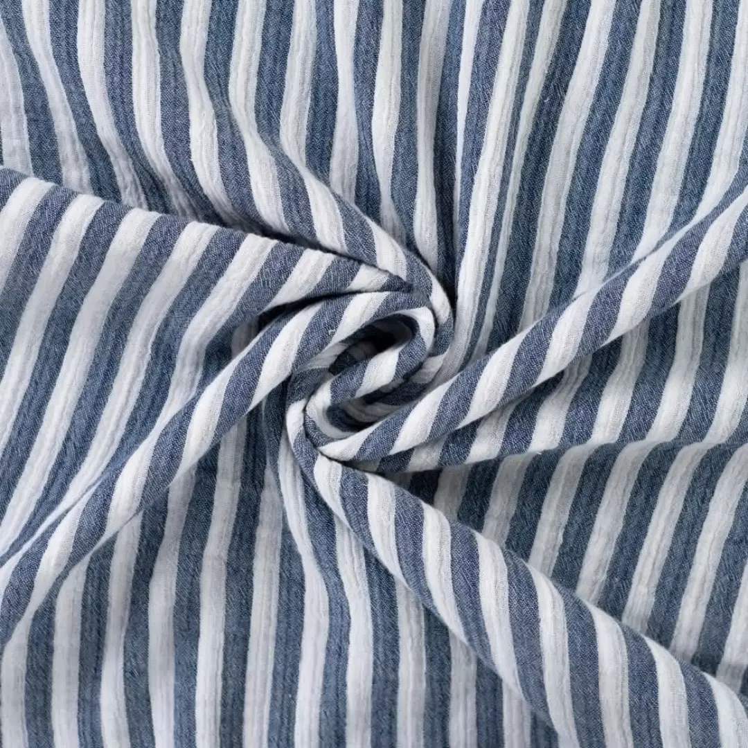 Navy col.980D striper – Bambino – Musselin