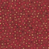 Red gold Hearts - We love Christmas - Stof fabrics