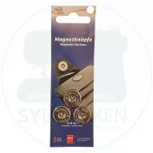 Sølv - 18mm - 3stk - Magnetknapp