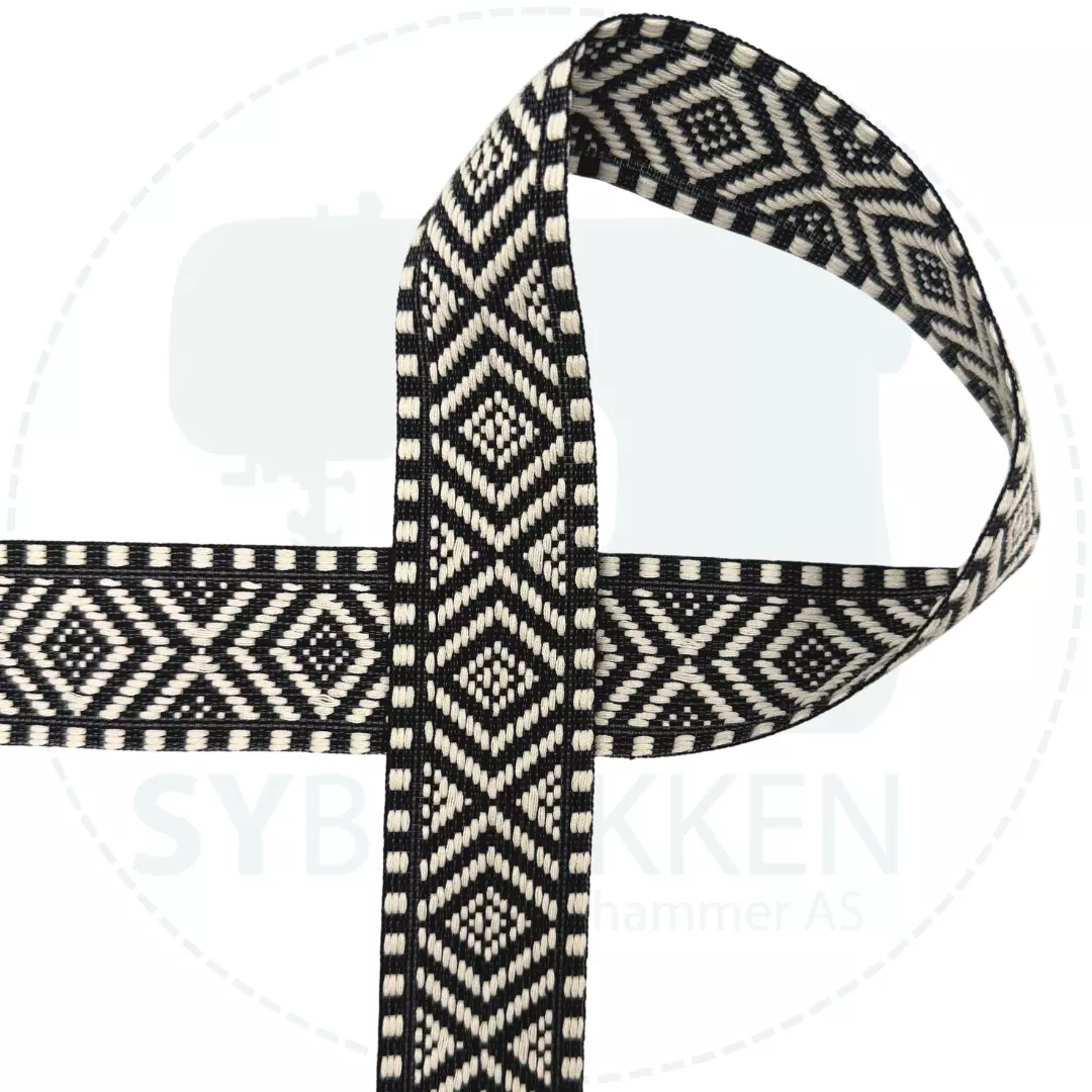 Svart/ecru z63 1411 – 40mm – Veskebånd