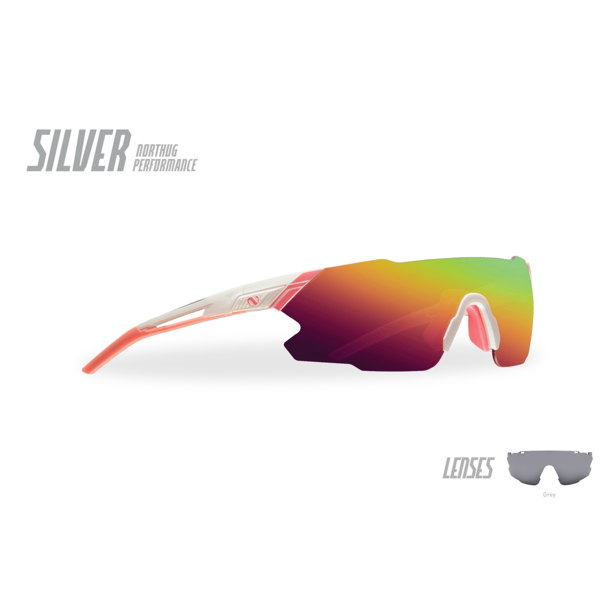 Northug Performance SILVER Narrow, White/core red