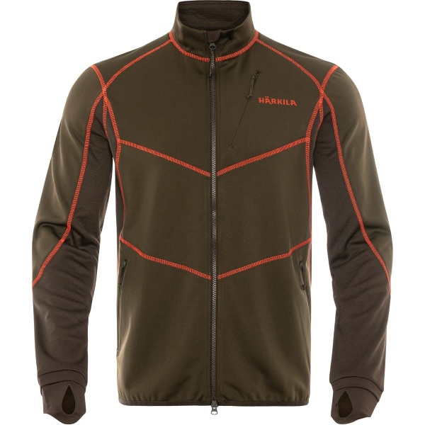Harkila Scandinavian fleece jakke. willow green/ shadow brown