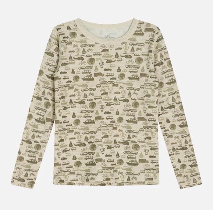 Hust&Claire Abba genser med biler, wheat melange