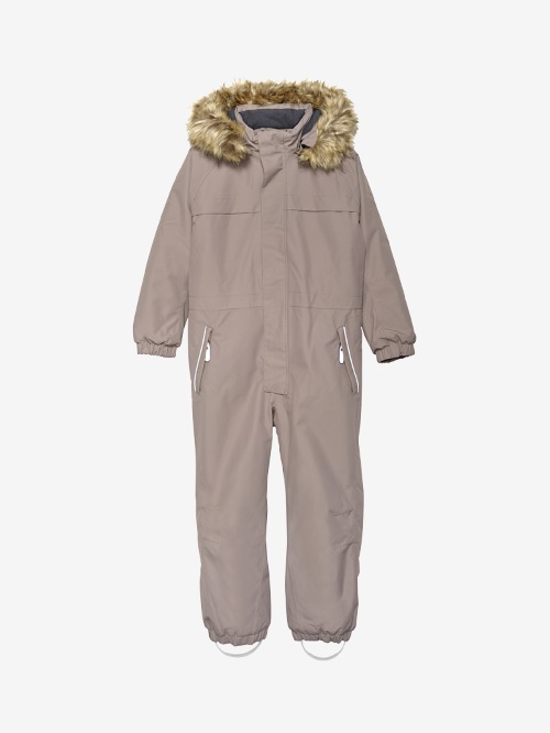 Color Kids Coverall w fake fur, fossil