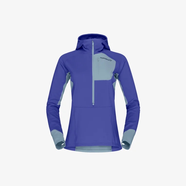 Norrøna Senja warm1 hood W fleecegenser, royal blue