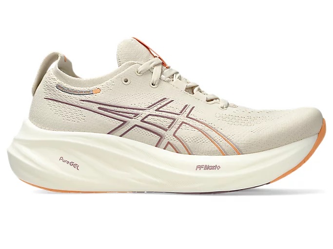 Asics  Gel-Nimbus 26 Dame, Oatmeal/Faded Orange