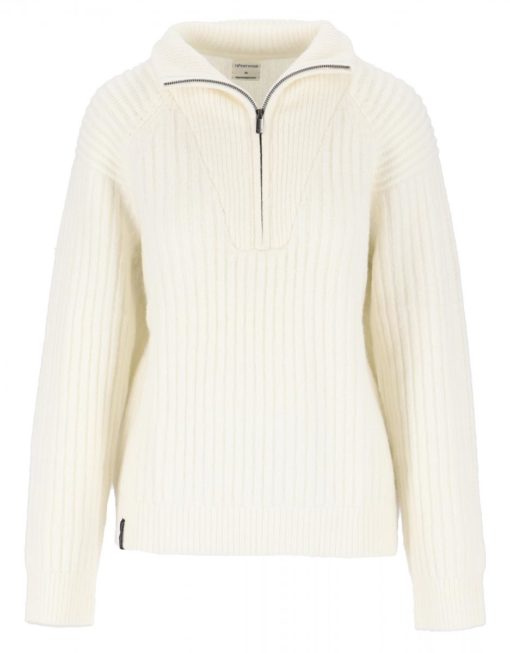 Twentyfour  Mode Iris Half Zip Genser Dame, hvit