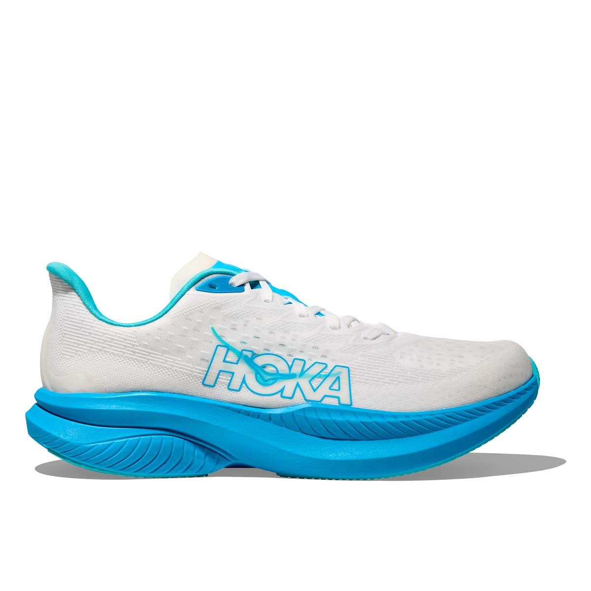 Hoka M Mach 6, white/ skyward blue
