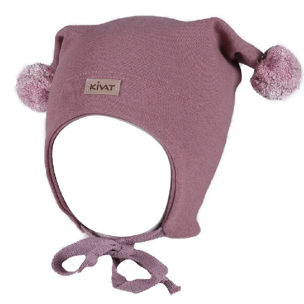 Kivat knytelue med skinnlapp, gammelrosa