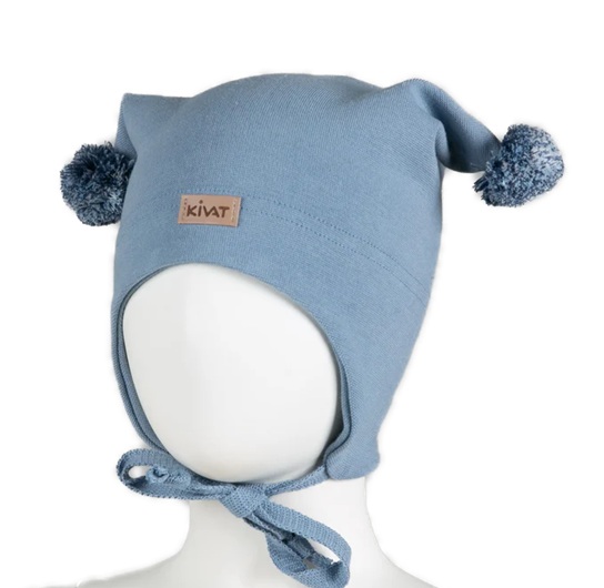 Kivat knytelue m skinnlapp, blå