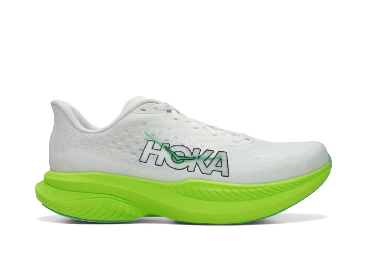 Hoka Mach 6 M, white/ neon lime