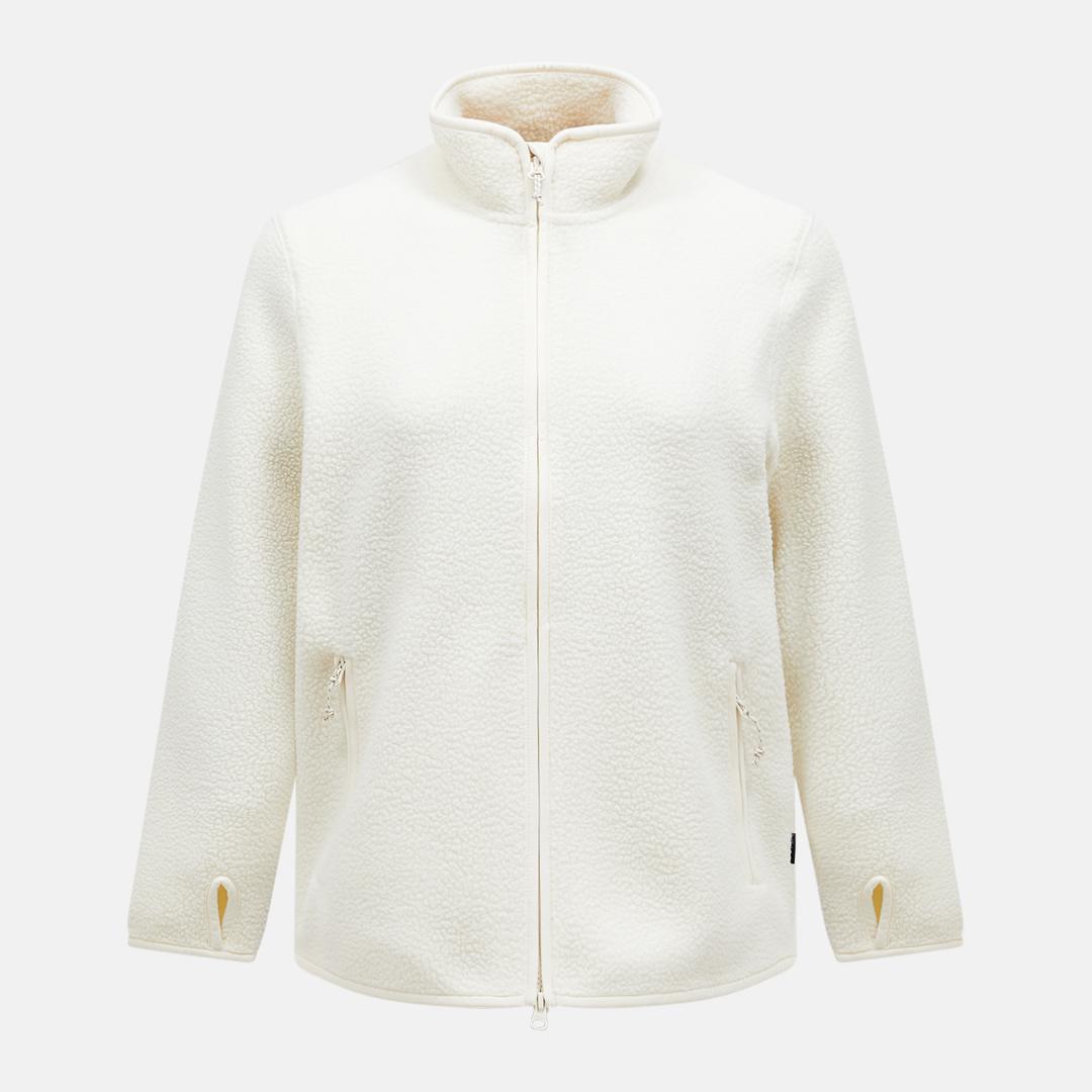 Peak Performance W Pile Zip Jacket, Vintage White