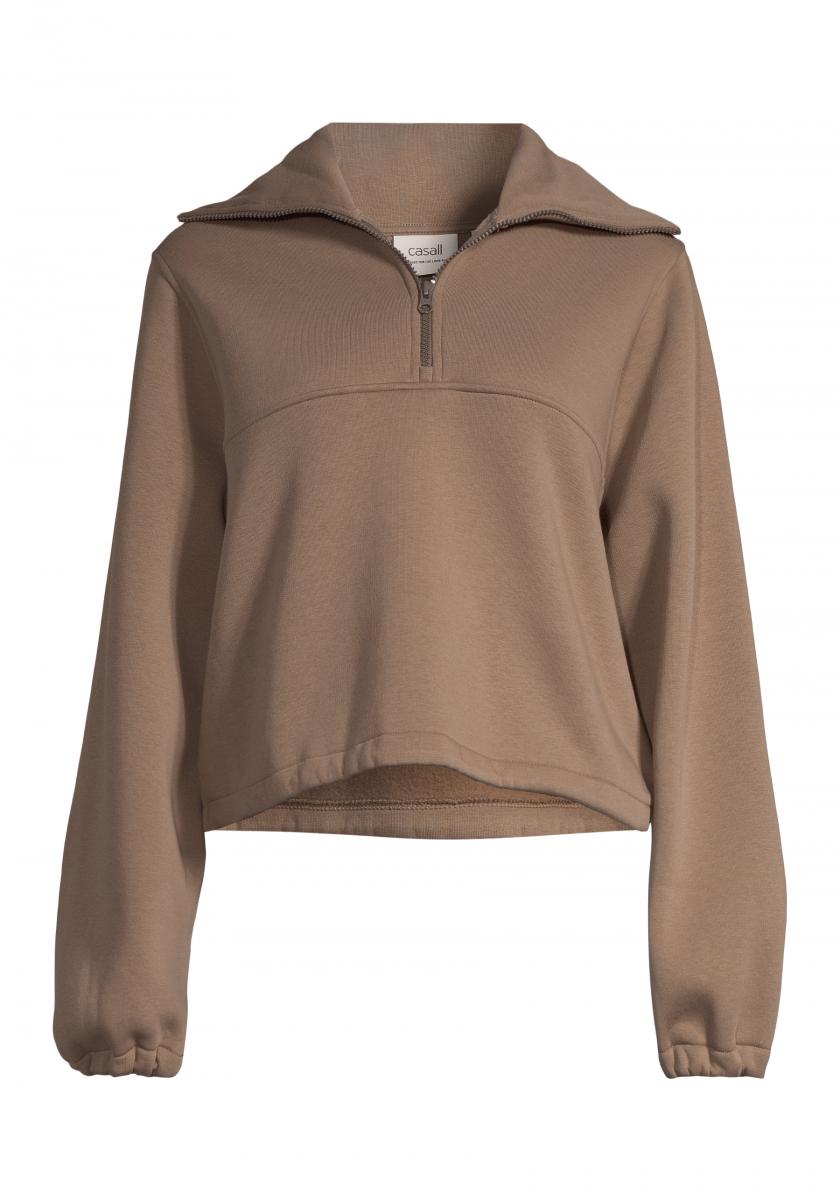 Casall Easy Half Zip Sweater, khaki