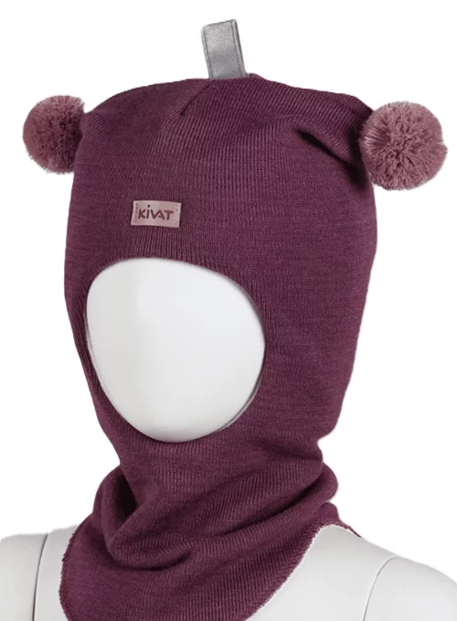 Kivat Balaclava med skinnlapp, plomme