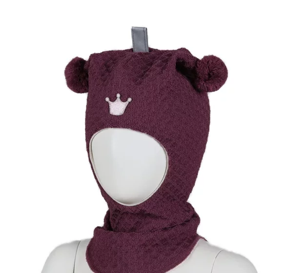 Kivat Balaclava vaffelstrikk Krone, plomme