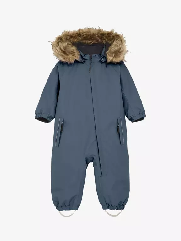 Color Kids Baby Coverall W. Fake Fur, stormy weather