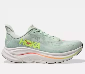 Hoka W Clifton 10, Sea Glass/ Neon Flame