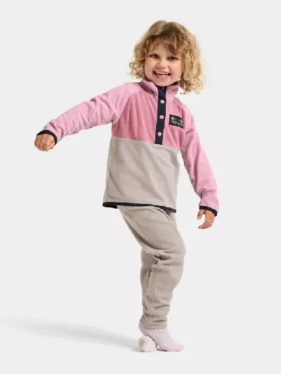Didriksons  Monte Kids Half button, heather pink