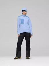 Norrøna W's Trollvegen warm3 Jakke hood, cashmere blue/ allure