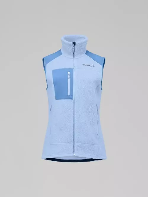 Norrøna W's Trollveggen warm3 Vest, cashmere Blue/Allure