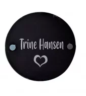 Dørskilt Ø10cm SORT  inkl. fester og skruer