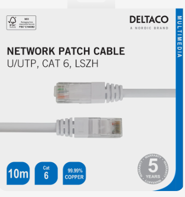 Deltaco Nettkabel CAT6 10m