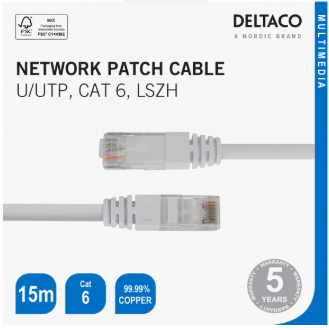 Deltaco nett Cat6 UTP Cable, White